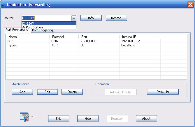 port forward network utilities key